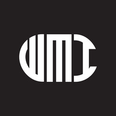 WMI letter logo design. WMI monogram initials letter logo concept. WMI letter design in black background.