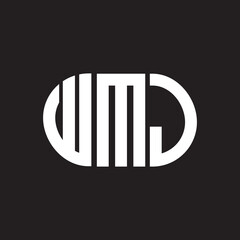 WMJ letter logo design. WMJ monogram initials letter logo concept. WMJ letter design in black background.