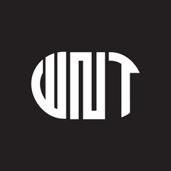 WNT letter logo design. WNT monogram initials letter logo concept. WNT letter design in black background.