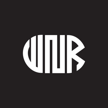 WNR letter logo design. WNR monogram initials letter logo concept. WNR letter design in black background.