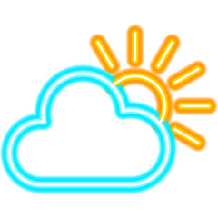 Weather Sun Cloud Neon - 491760749