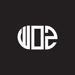 WOZ letter logo design. WOZ monogram initials letter logo concept. WOZ letter design in black background. © Faisal