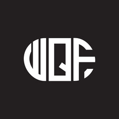 WQF letter logo design. WQF monogram initials letter logo concept. WQF letter design in black background.