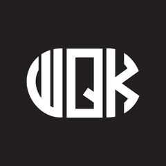 WQK letter logo design. WQK monogram initials letter logo concept. WQK letter design in black background.