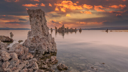Mono Lake is a salty alkaline lake in Mono County, California, United States of America. It has an...
