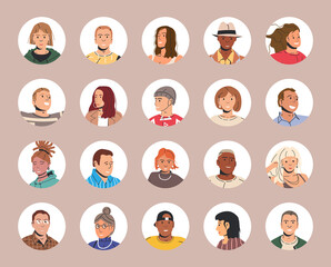 Different People Avatars. Set of User Portraits