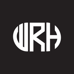 WRH letter logo design. WRH monogram initials letter logo concept. WRH letter design in black background.