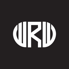 WRW letter logo design. WRW monogram initials letter logo concept. WRW letter design in black background.