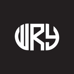 WRY letter logo design. WRY monogram initials letter logo concept. WRY letter design in black background.