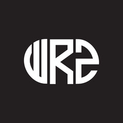 WRZ letter logo design. WRZ monogram initials letter logo concept. WRZ letter design in black background.