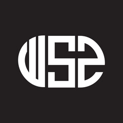 WSZ letter logo design. WSZ monogram initials letter logo concept. WSZ letter design in black background.