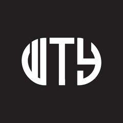 WTY letter logo design. WTY monogram initials letter logo concept. WTY letter design in black background.