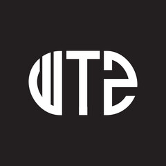 WTZ letter logo design. WTZ monogram initials letter logo concept. WTZ letter design in black background.