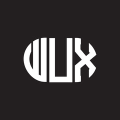 WUX letter logo design. WUX monogram initials letter logo concept. WUX letter design in black background.