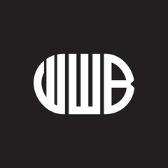 WWB letter logo design. WWB monogram initials letter logo concept. WWB letter design in black background.