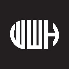 WWH letter logo design. WWH monogram initials letter logo concept. WWH letter design in black background.
