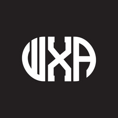WXA letter logo design. WXA monogram initials letter logo concept. WXA letter design in black background.