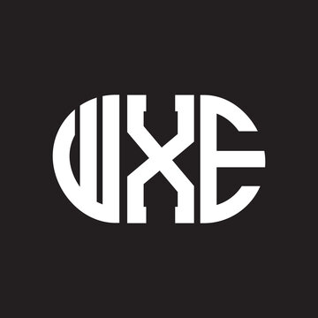 WXE letter logo design. WXE monogram initials letter logo concept. WXE letter design in black background.