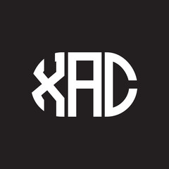 Obraz premium XAC letter logo design. XAC monogram initials letter logo concept. XAC letter design in black background.
