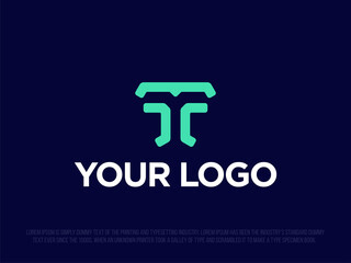 Modern professional logo with the letter T. Icon with the letter T