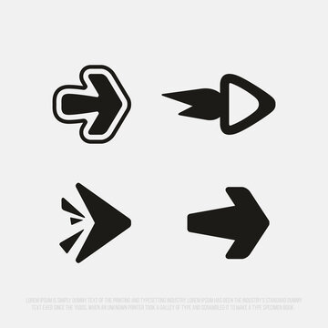 A modern professional set of icons with the image of arrows