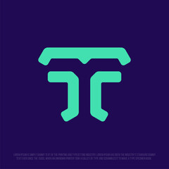 Modern professional logo with the letter T. Icon with the letter T
