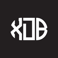 XDB letter logo design. XDB monogram initials letter logo concept. XDB letter design in black background.