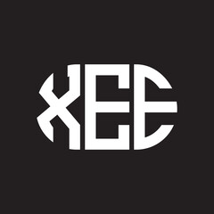 XEE letter logo design. XEE monogram initials letter logo concept. XEE letter design in black background.