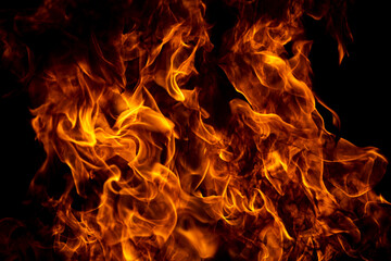 Blaze burning fire flame on art texture background.