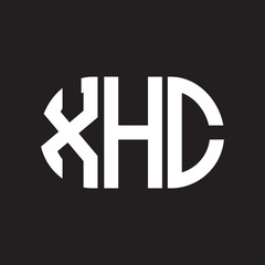 XHC letter logo design. XHC monogram initials letter logo concept. XHC letter design in black background.