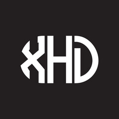 XHD letter logo design. XHD monogram initials letter logo concept. XHD letter design in black background.