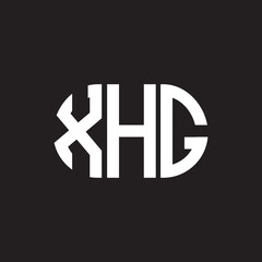 Obraz premium XHG letter logo design. XHG monogram initials letter logo concept. XHG letter design in black background.