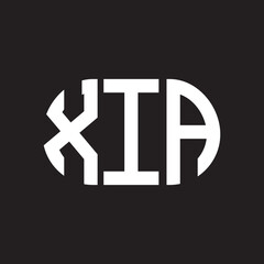 XIA letter logo design. XIA monogram initials letter logo concept. XIA letter design in black background.
