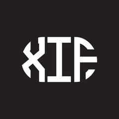 Obraz premium XIF letter logo design. XIF monogram initials letter logo concept. XIF letter design in black background.