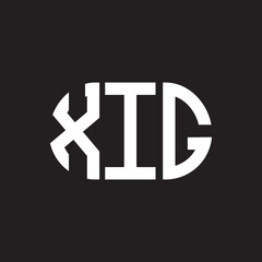 XIG letter logo design. XIG monogram initials letter logo concept. XIG letter design in black background.