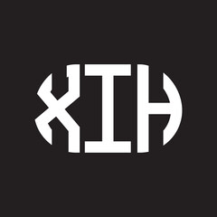 XIH letter logo design. XIH monogram initials letter logo concept. XIH letter design in black background.