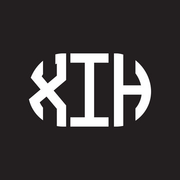 XIH letter logo design. XIH monogram initials letter logo concept. XIH letter design in black background.