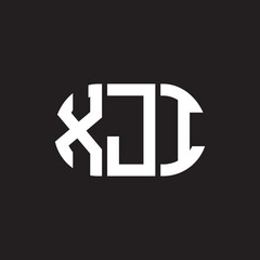 XJI letter logo design. XJI monogram initials letter logo concept. XJI letter design in black background.