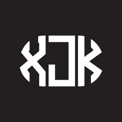 Fototapeta premium XJK letter logo design. XJK monogram initials letter logo concept. XJK letter design in black background.