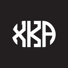 Fototapeta premium XKA letter logo design. XKA monogram initials letter logo concept. XKA letter design in black background.