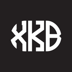 XKB letter logo design. XKB monogram initials letter logo concept. XKB letter design in black background.