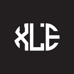 XLE letter logo design. XLE monogram initials letter logo concept. XLE letter design in black background.