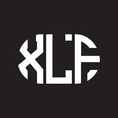 XLF letter logo design. XLF monogram initials letter logo concept. XLF letter design in black background.