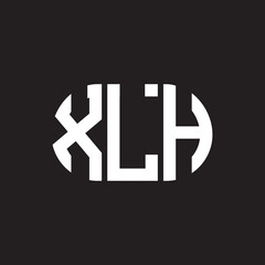 XLH letter logo design. XLH monogram initials letter logo concept. XLH letter design in black background.