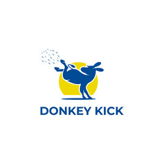 Angry donkey kick. Vector clip art illustration