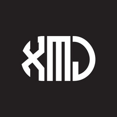 XMJ letter logo design. XMJ monogram initials letter logo concept. XMJ letter design in black background.