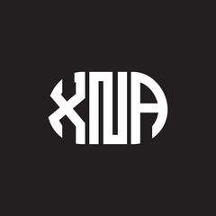 Obraz premium XNA letter logo design. XNA monogram initials letter logo concept. XNA letter design in black background.