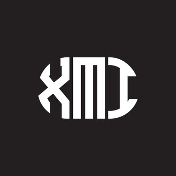 XMI letter logo design. XMI monogram initials letter logo concept. XMI letter design in black background.