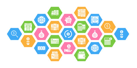 Banking web design banner and presentation. Credit Card, Currency Exchange, Atm, Terminal vector illustration.