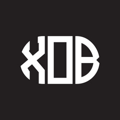 XOB letter logo design. XOB monogram initials letter logo concept. XOB letter design in black background.